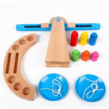 Дървени везни за претегляне на Предучилищното образование на Образователна играчка за децата, подарък