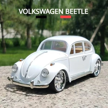 1:24 Volkswagen Beetle Класически Автомобил, Хвърли под налягане Играчка транспорт от Метални сплави, Модел на автомобила, Колекция висока симулация, Детска играчка за подарък