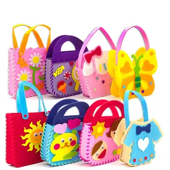 Детски мультяшные нетъкан играчки, ръчно, детска чанта ръчна изработка, чанти с цветя във формата на животни, занаяти, произведения на шиене, Играчки, декорация за бродерия