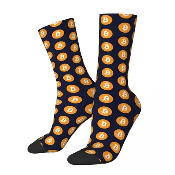 Крипто Иконата На Биткойн Мъжки Дамски Чорапи За Колоездене Новост Пролет Лято Есен Зимни Чорапи Подарък