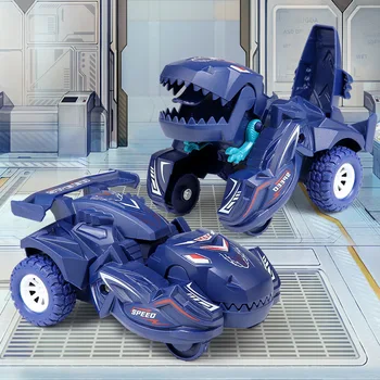 Нов Автомобил-динозавър-трансформатор, деформационные кола играчки, Инерционен подвижен автомобил-динозавър, Автоматична играчка-трансформатор за момчета, невероятни подаръци, детска играчка
