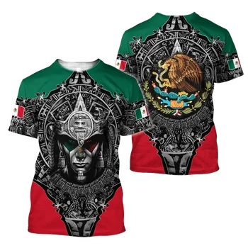 Мъжка тениска с изображение на Персийския на Черепа, тениски с графика на Ацтеките, Летни тениски с къс ръкав, Модерно мъжко облекло в стил Харадзюку, Ежедневни градинска облекло