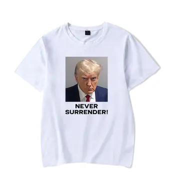 Тениска Тръмп Mugshot 2024, ежедневни тениска унисекс с къс ръкав # 01