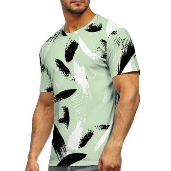 Лятна модна тениска за мъже, дрехи с графичен принтом, тениска с къс ръкав, Ежедневни тенденция на улични върховете