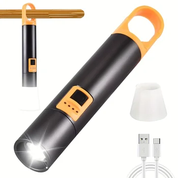 Мощен led фенерче XHP90, USB Акумулаторни фенери, Работно светлина, водоустойчив фенер, аварийно фенерче с плетене на една кука, лампа