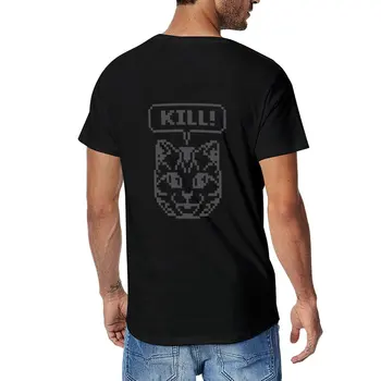 Нова тъмно сива тениска Jeane Убий No More Heroes Котка, бързосъхнеща тениска, реколта дрехи, блузи, мъжки ризи с графичен дизайн аниме
