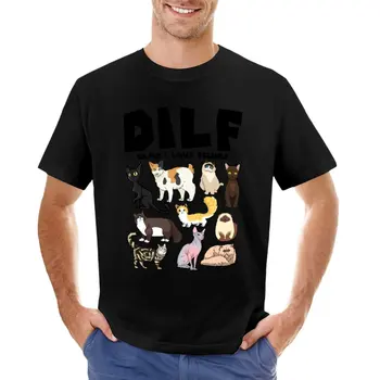 Тениска с кошачьим котка ДИЛФОМ, по дяволите, аз обичам котки, спортна риза, къса тениска, мъжки ризи с шарени аниме