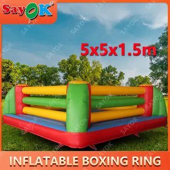Огромна надуваема боксовия ринг от PVC SAYOK 5 м, Надуваем Къщичка за боксови партита Спортни игри