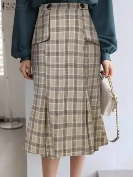 ZANZEA 2023, Модни Дамски пола с висока талия 