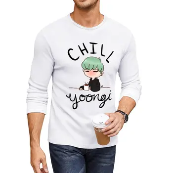 Нова тениска Chill Min Yoongi Long, великолепна тениска, эстетичная облекло, тениски, мъжки дрехи