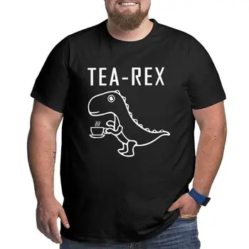 Мъжки тениски Tea Rex, Забавна Шега, Игра на думи, Динозавър, Сутрешно Питие, Кафе, Памучни Тениски Голям Растеж, Ризи с къс ръкав, Блузи с кръгло деколте