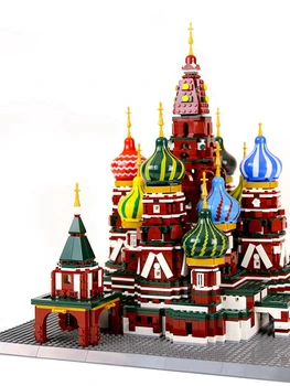 Известната серия архитектурни тухли, Катедралата св. Василий, Руска модел, Набор от градивни елементи, Играчки за сглобяване, Подаръци, декорации