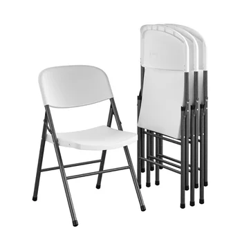 Сгъваем стол от смола Премиум-клас за хранене Бял Модерни Дизайнерски Трапезни Столове Уникални Единични Предмети от Първа необходимост за интериора