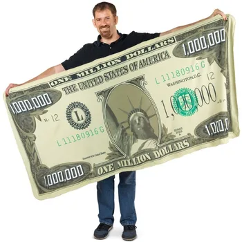 Новост за един милион долара Одеяло Вълнена Одеяло Фланелевое Забавно банкноти Долар Плюшено килим Завивки за легла, Коварен Одеяло