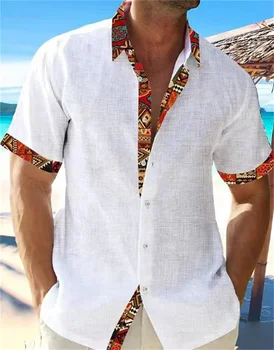 Лятна Мода 2023, Нова Мъжки Благородна Хавайски Плажната Бельо риза с къс ръкав, Мъжки Уличен монофонични топ Размера на Плюс