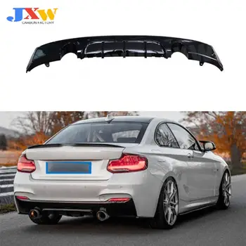 ABS въглеродни влакна, заден спойлер, задната броня на автомобила, дифузер за BMW 2 series F22 M sport 2014-2017, Състезателни черни гланц тялото