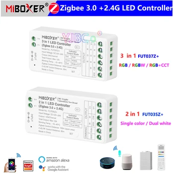 Miboxer DC12-24V Контролер led лента Zigbee 3.0 FUT035Z + 2в1/FUT037Z + 3в1 + 2,4 G, За една led лента, Coler/CCT/RGB/RGBW/RGB + CCT